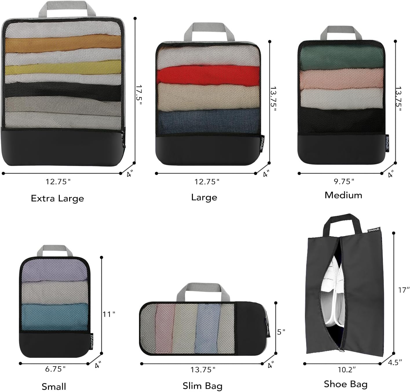 PackSmart Compression Cube Set – Expandable Travel Organizers (6‑Piece)
