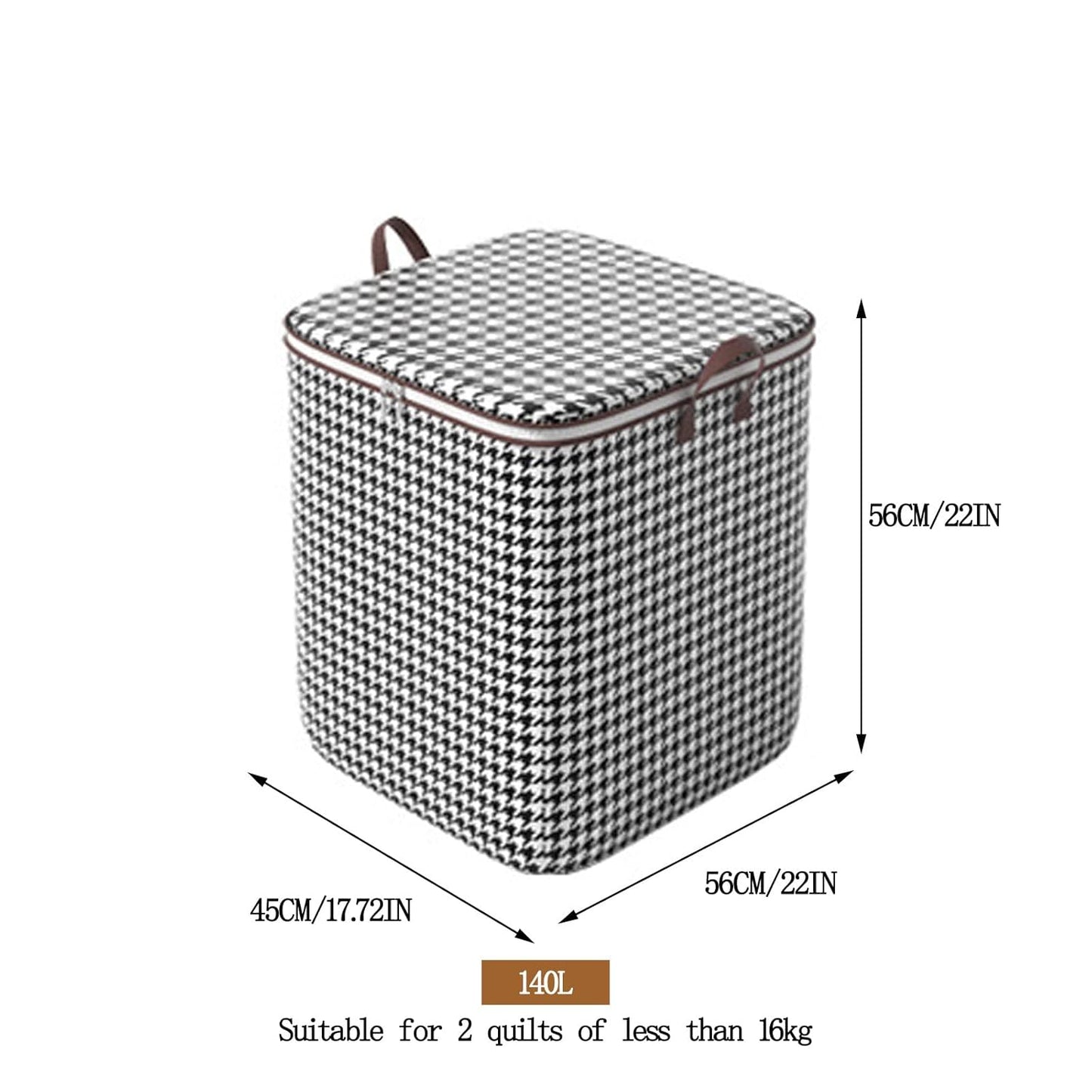 ChicGrid Houndstooth Storage Bin – Large-Capacity Household Organizer