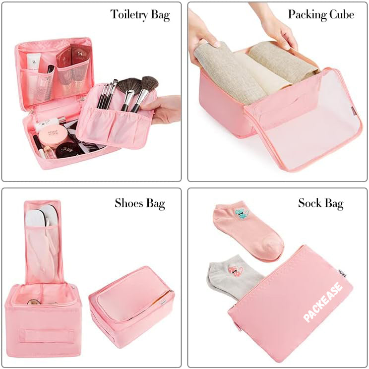 PackEase Max – 7-in-1 Travel Organizer Set for Smart, Hassle-Free Packing