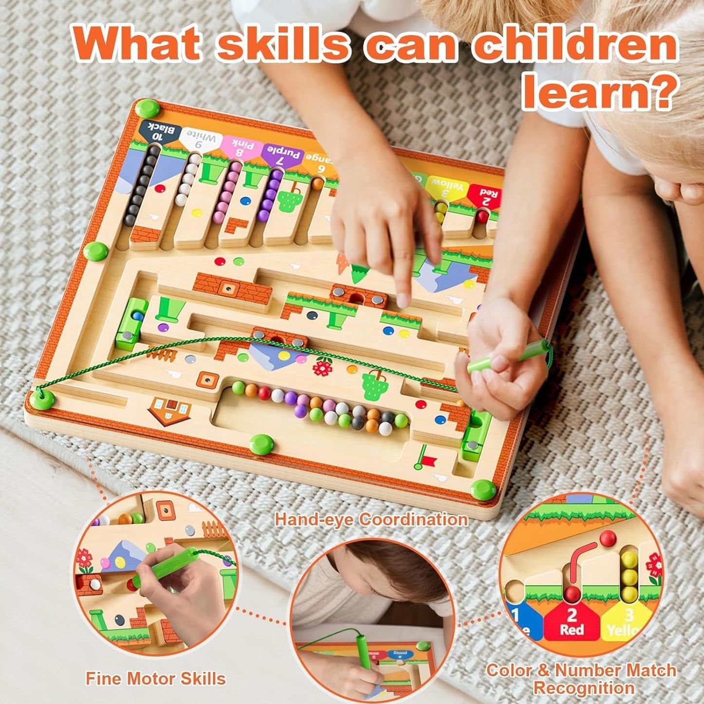 Montessori Wooden Magnetic Color and Number Toys
