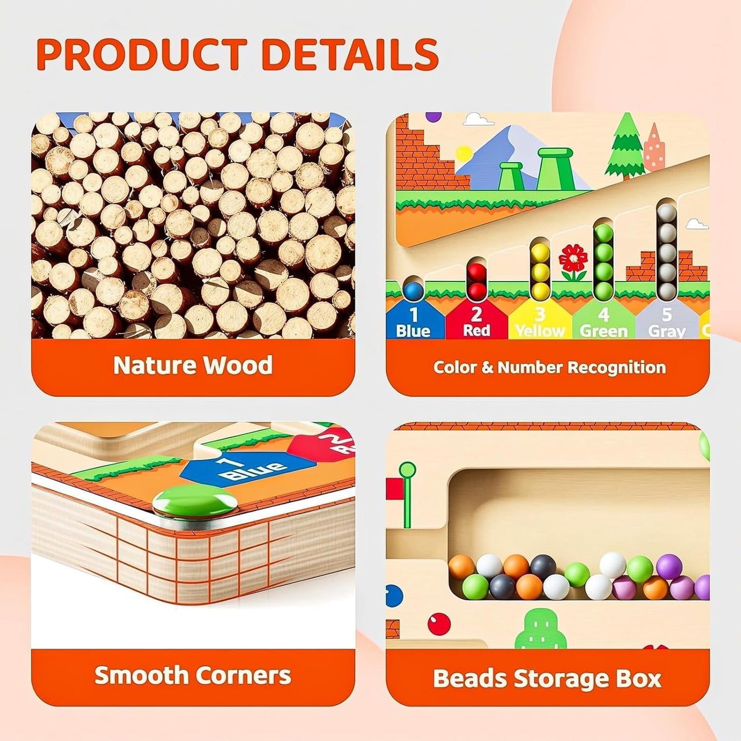 Montessori Wooden Magnetic Color and Number Toys