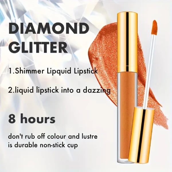 🔥 Shine Liquid Diamond Glitter Lipstick – Bold Metallic Sparkle