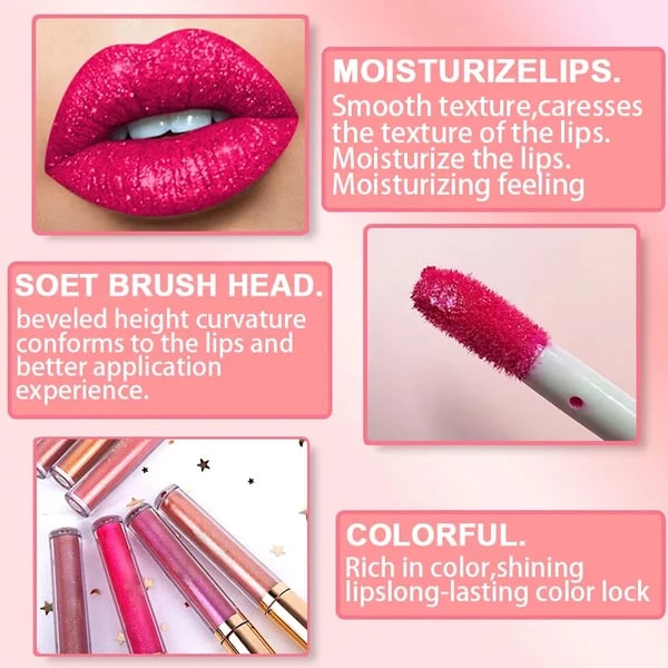 🔥 Shine Liquid Diamond Glitter Lipstick – Bold Metallic Sparkle
