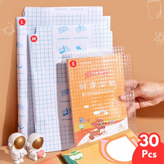 ClearGuard™  Self-adhesive transparent protective book cover (Pack of 30)