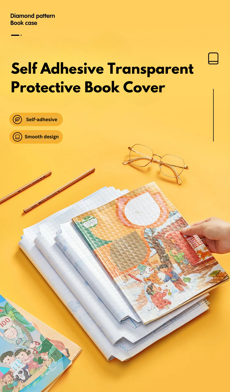 ClearGuard™  Self-adhesive transparent protective book cover (Pack of 30)