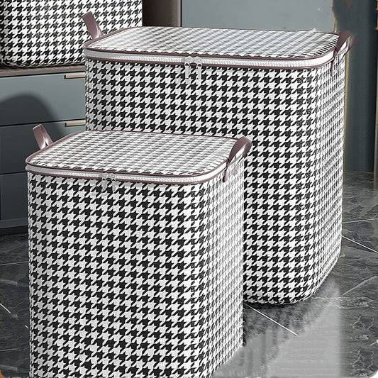 ChicGrid Houndstooth Storage Bin – Large-Capacity Household Organizer