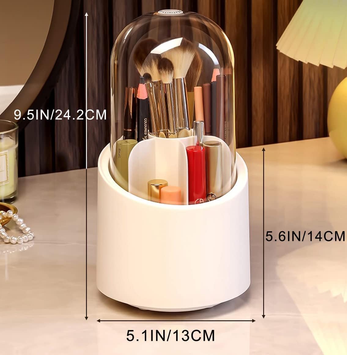 360° Rotating Cosmetic Brush Storage Box