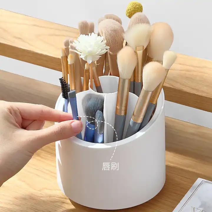 360° Rotating Cosmetic Brush Storage Box