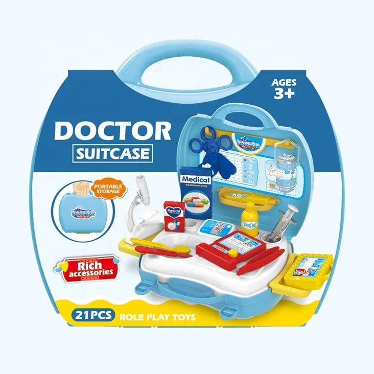 ShopyCare Doctor Playset for Kids – Pretend Play Medical Kit with Foldable Suitcase