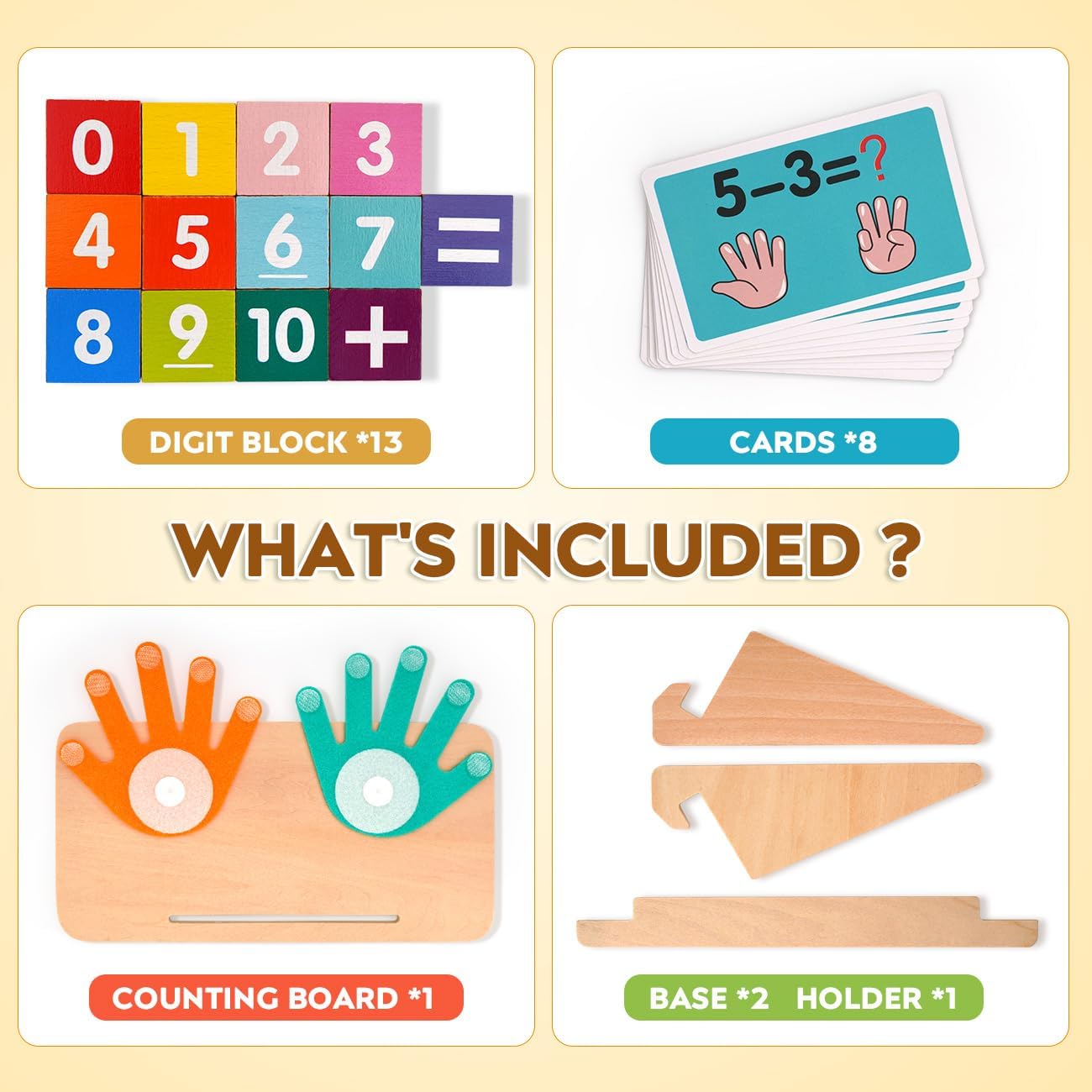 Educational Math manipulatives Number Counting Blocks for Kids