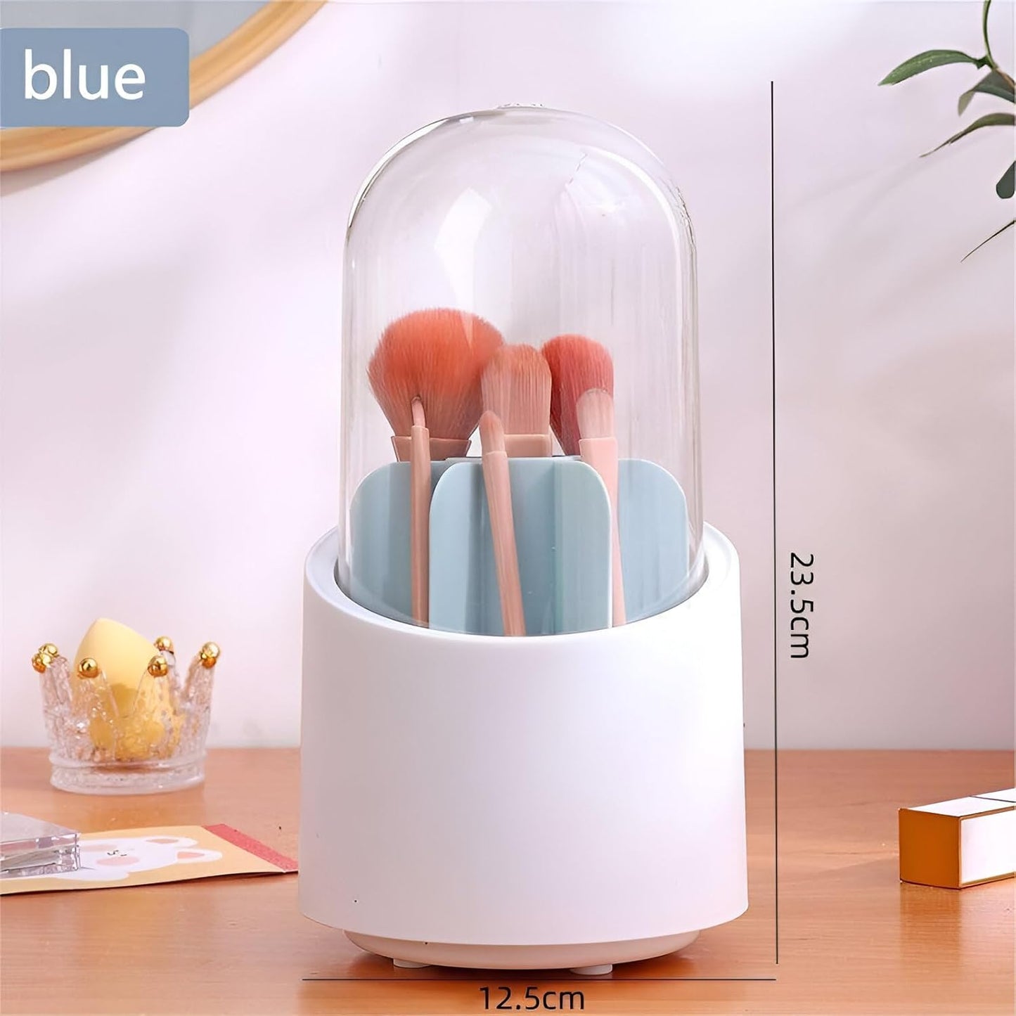 360° Rotating Cosmetic Brush Storage Box