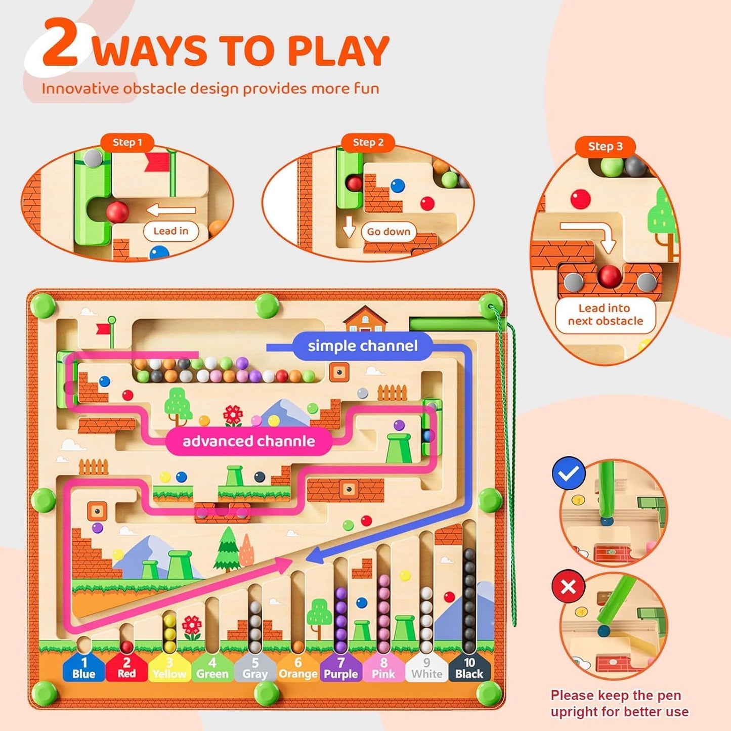 Montessori Wooden Magnetic Color and Number Toys