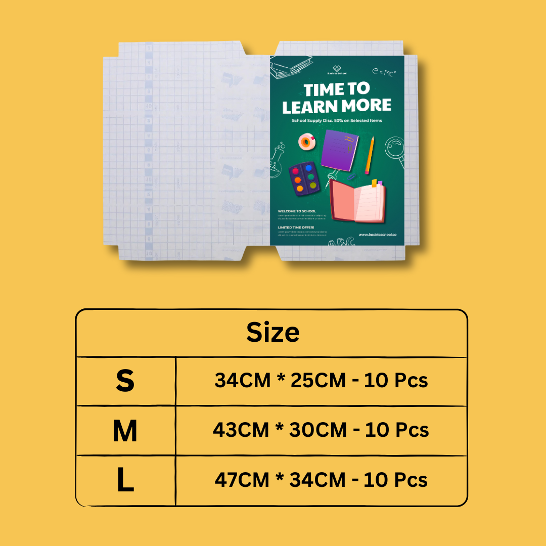 ClearGuard™  Self-adhesive transparent protective book cover (Pack of 30)