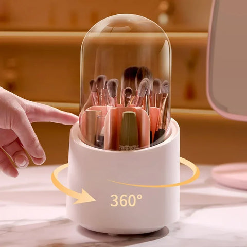 360° Rotating Cosmetic Brush Storage Box