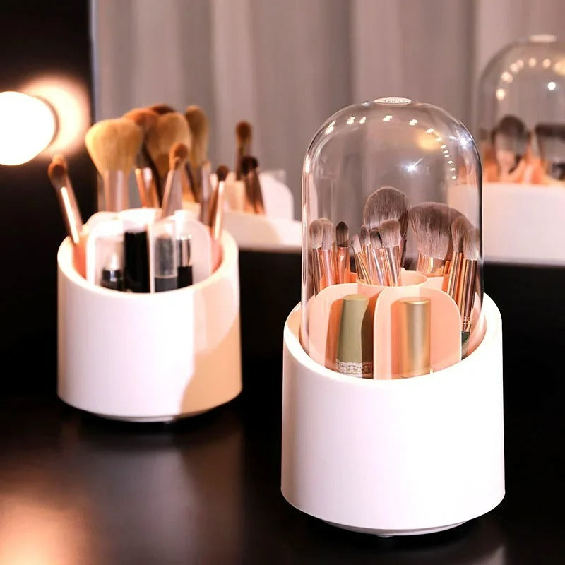 360° Rotating Cosmetic Brush Storage Box