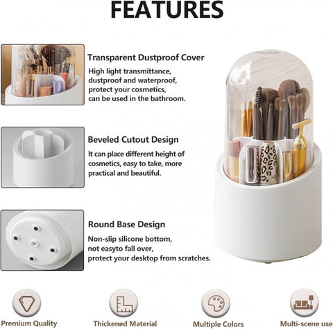 360° Rotating Cosmetic Brush Storage Box