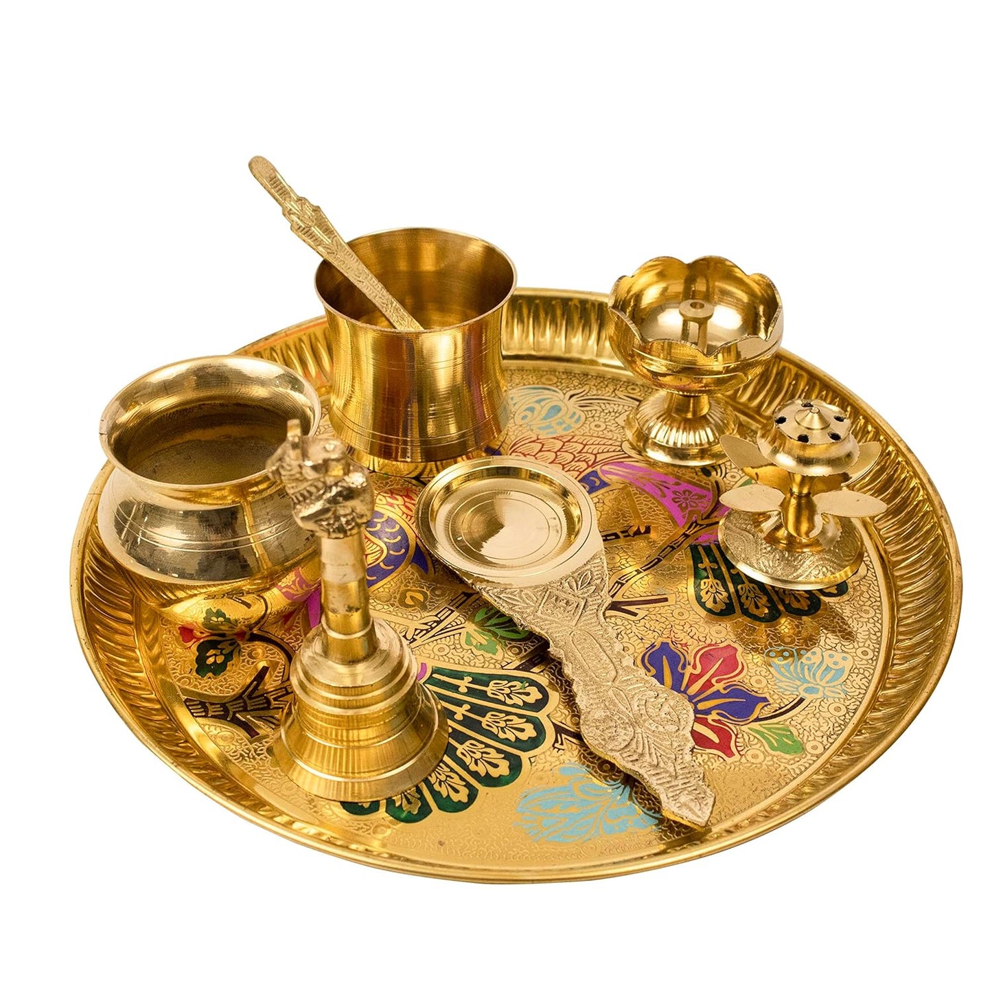 Traditional Handcrafted Brass  Pooja Thali